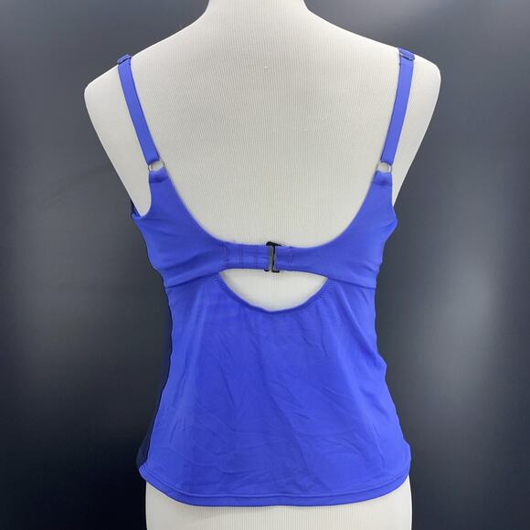 Athleta Women's Size 34D/DD Coastline Bra Cup Tankini Top Blue Color Block Flaw - Picture 3 of 9